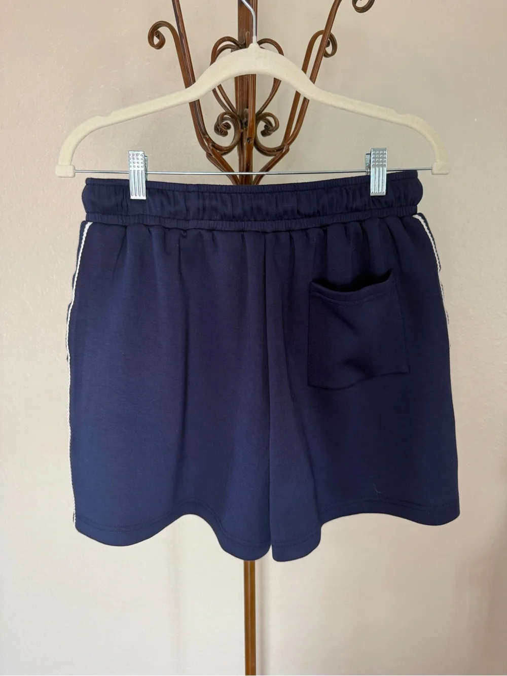 Elie Tahari Navy Athleisure Lounge Set Medium Sweatshirt & Shorts Matching Set